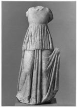 Votivstatuette aus Lissos, Mädchen mit Mantelbausch